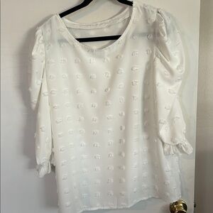 SHEIN White Textured Blouse
